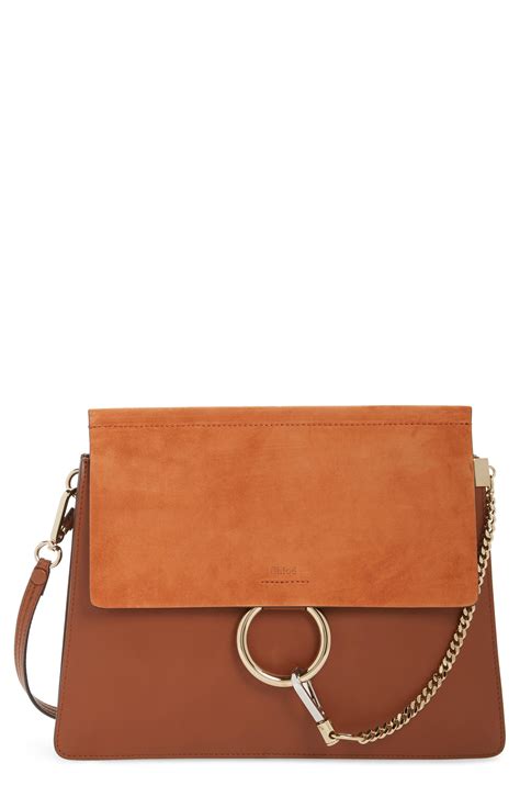 chloe faye|CHLOÉ Faye medium leather and suede shoulder bag .